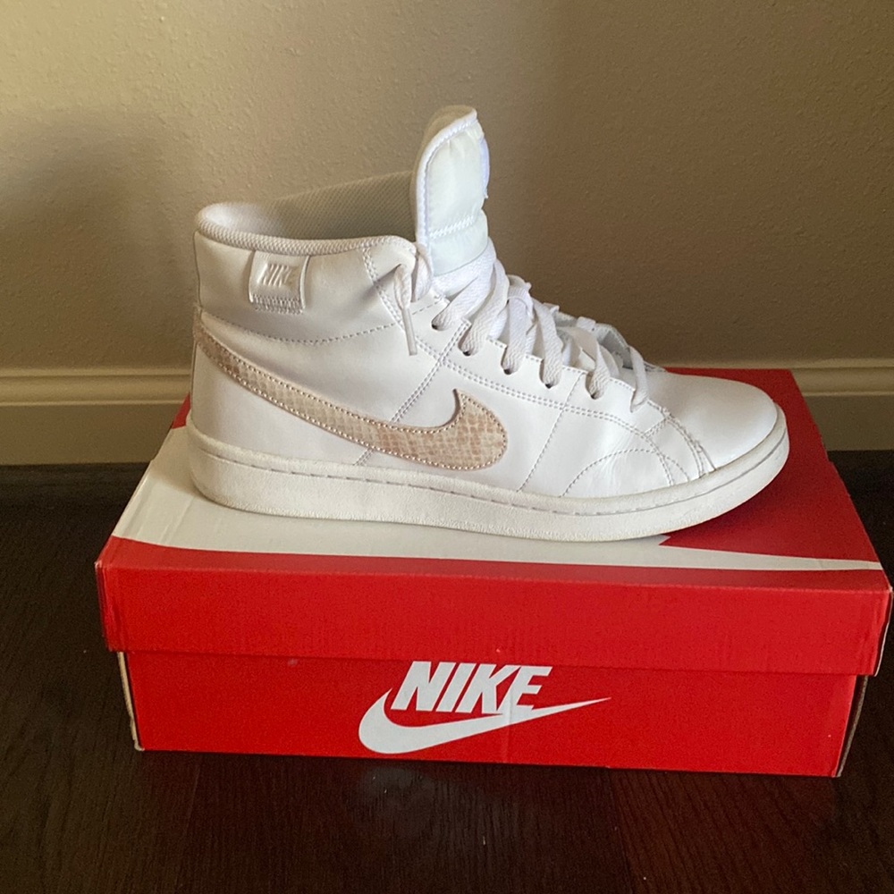 Nike High Tops with Snakeskin check